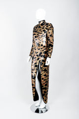Vintage Riazee for Lillie Rubin Holographic Sequin Animal Sheath Dress on Mannequin angle at Recess