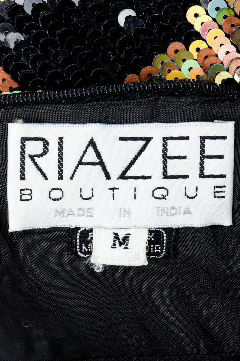 Vintage Riazee Boutique Lillie Rubin collaboration label on black