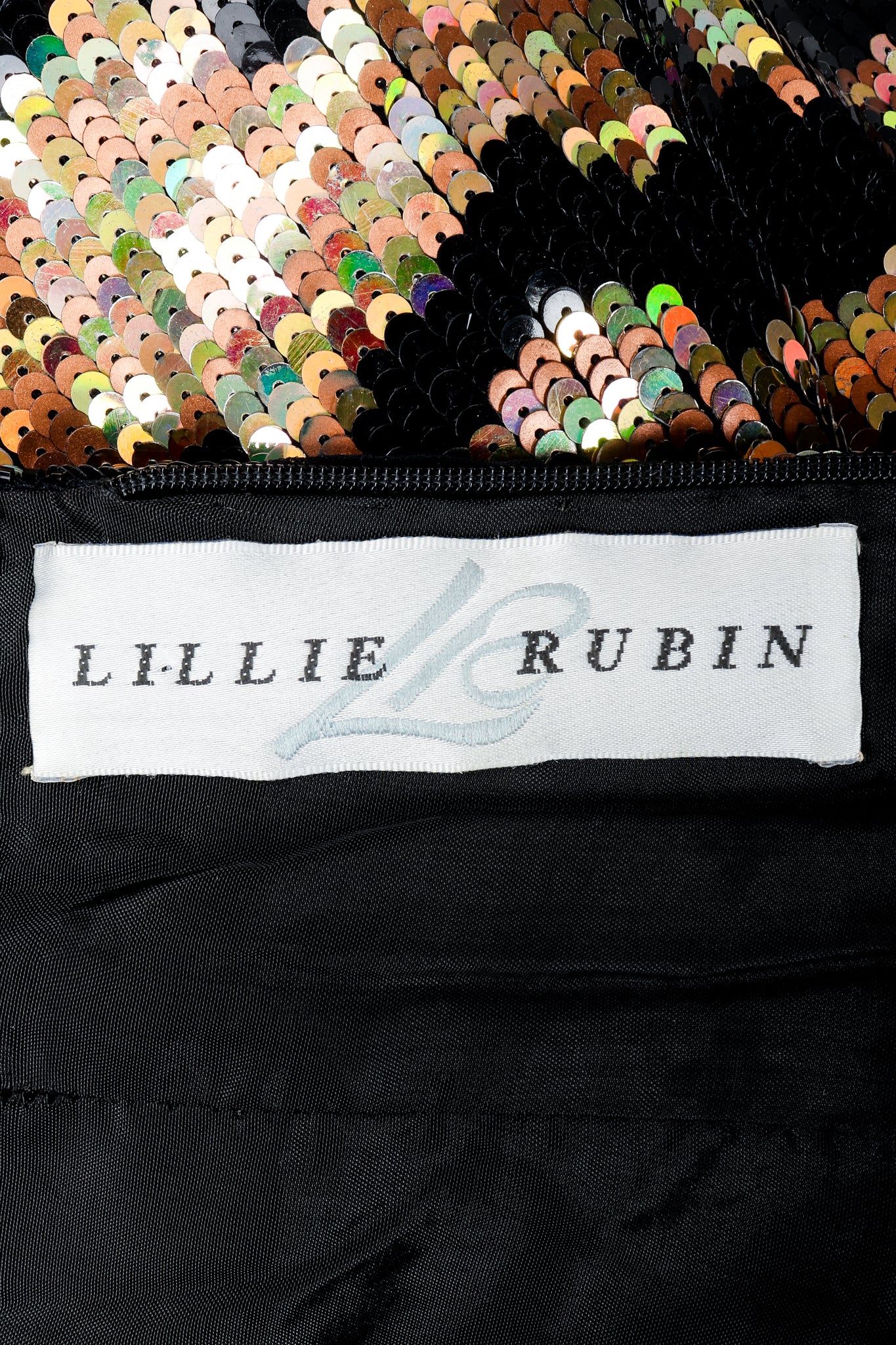 Vintage Riazee Boutique Lillie Rubin collaboration label on black
