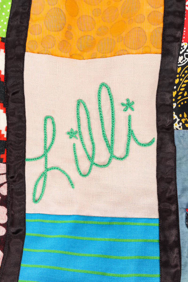 Vintage Lilli Mixed Patchwork Skirt signed embroidery @ Recess Los Angeles