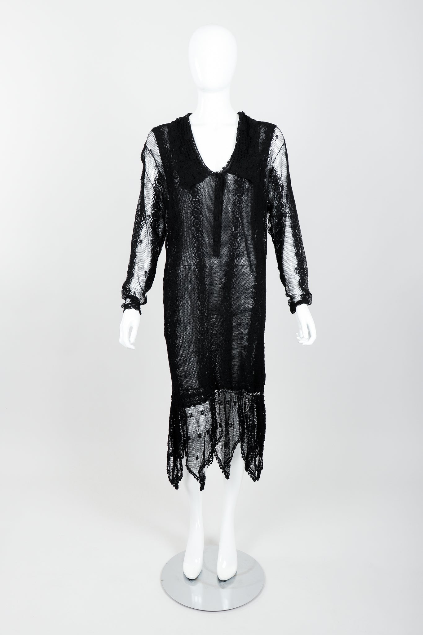 Vintage Lim's Sheer Crochet Lace Dress on Mannequin front at Recess Los Angeles