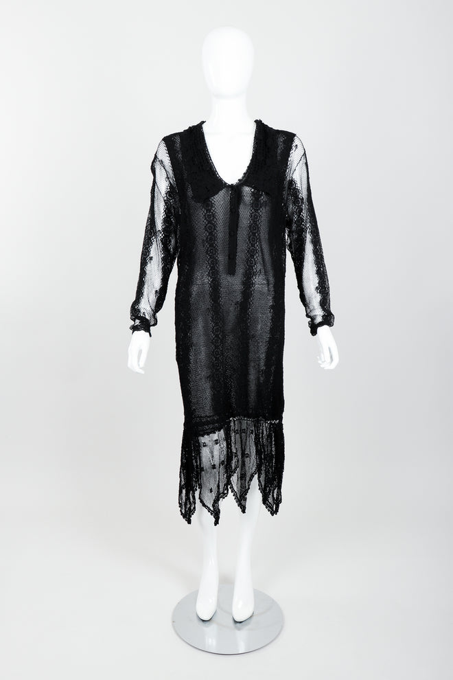 Vintage Lim's Sheer Crochet Lace Dress on Mannequin front at Recess Los Angeles