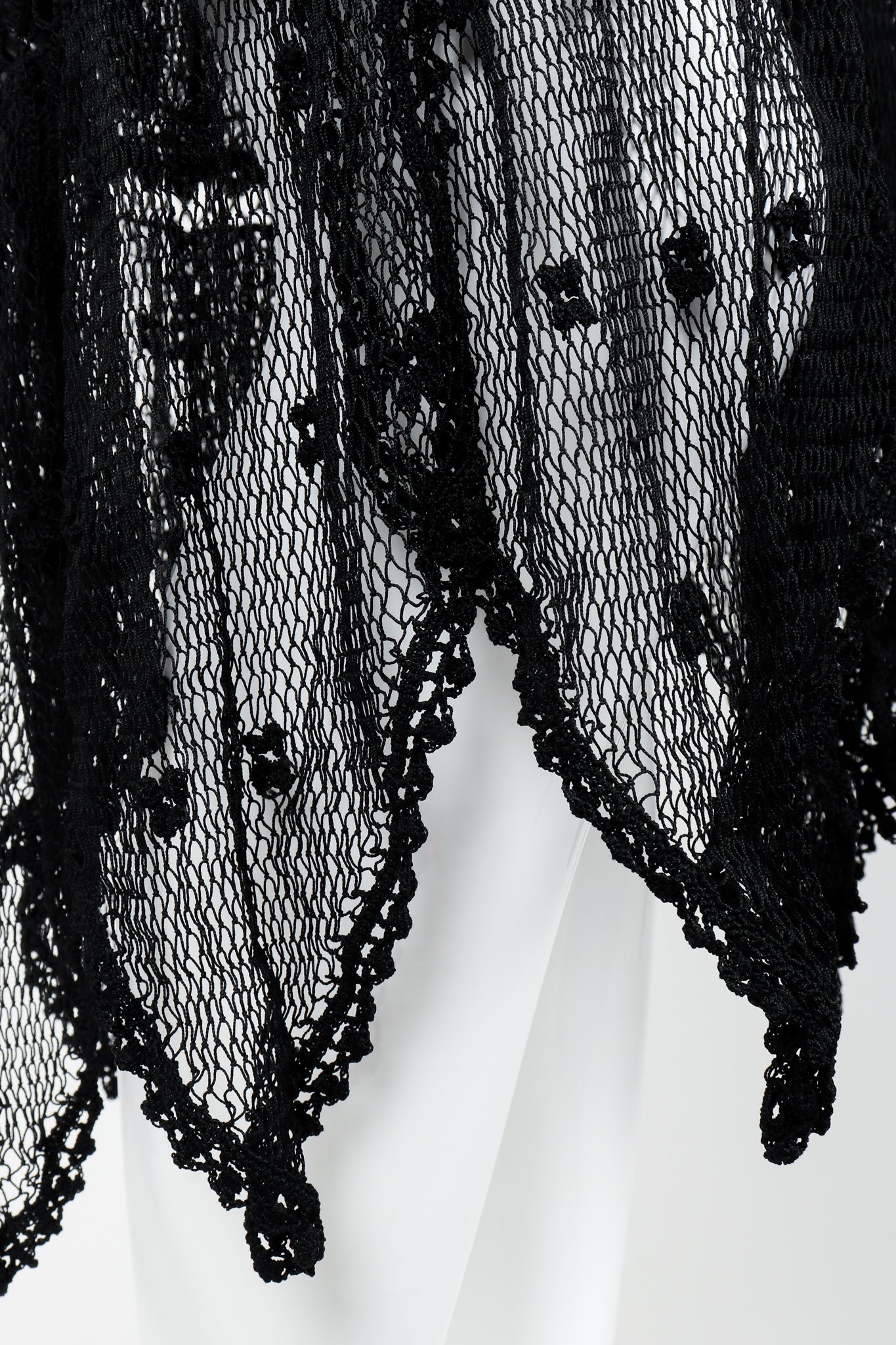 Vintage Lim's Sheer Crochet Lace Dress on Mannequin hem detail at Recess Los Angeles