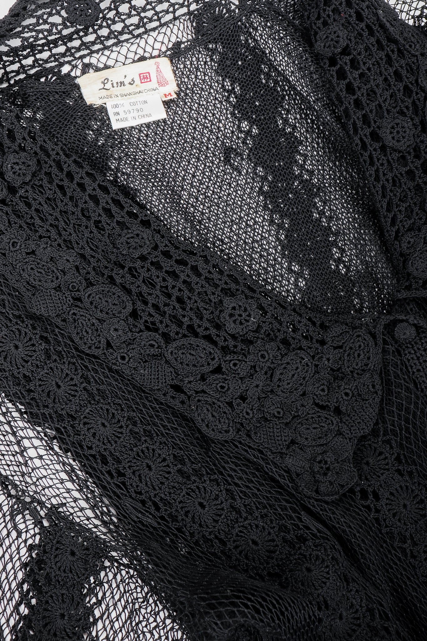 Vintage Lim's Sheer Crochet Lace Dress fabric detail at Recess Los Angeles