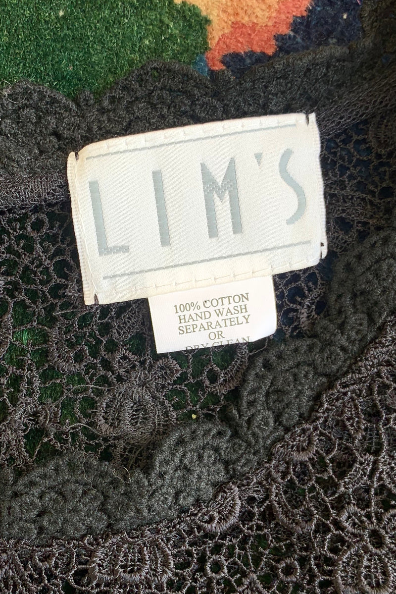 Vintage Lim's Sheer Crochet Lace Shell Top label at Recess Los Angeles