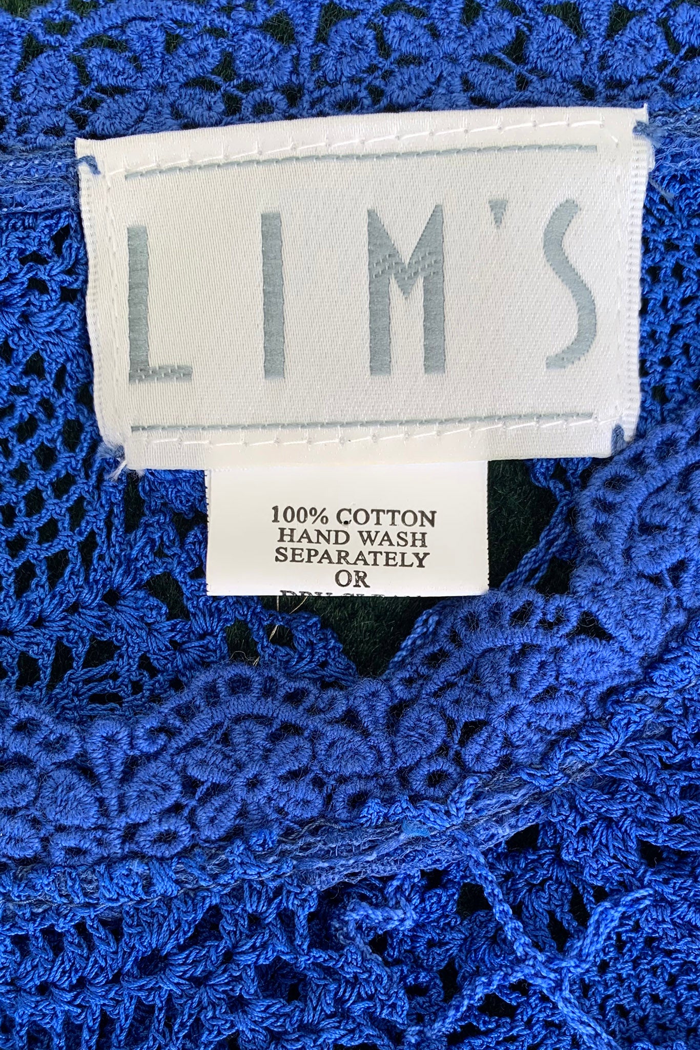 Vintage Lim's Crochet Lace Swing Top Label at Recess Los Angeles