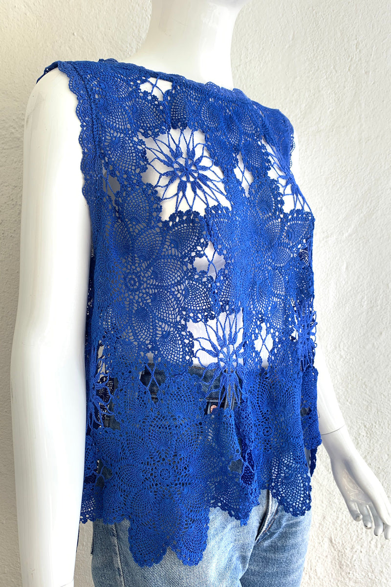 Vintage Lim's Crochet Lace Swing Top on Mannequin Angle at Recess Los Angeles