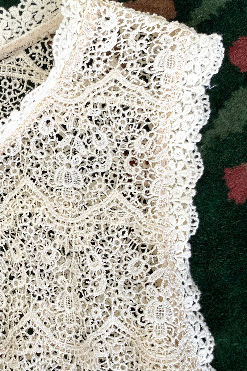 Vintage Lims Sheer Crochet Lace Shell fabric detail at Recess Los Angeles