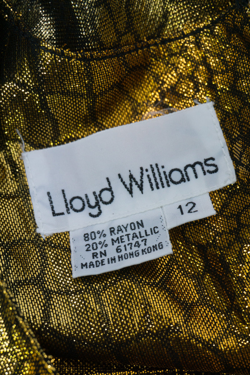 Lloyd Williams Gold Lamé Gathered Waist Top