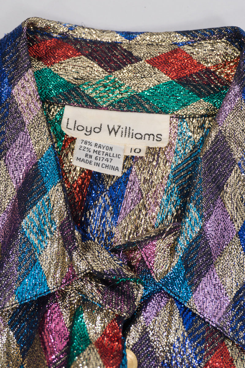 Lloyd Williams Rainbow Metallic Lamé Diamond Blouse