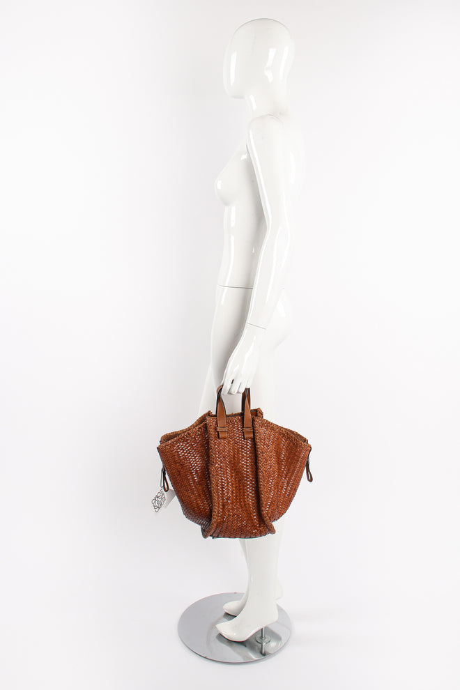 Loewe 2019 Woven Leather Hammock Bag on Mannequin at Recess Los Angeles