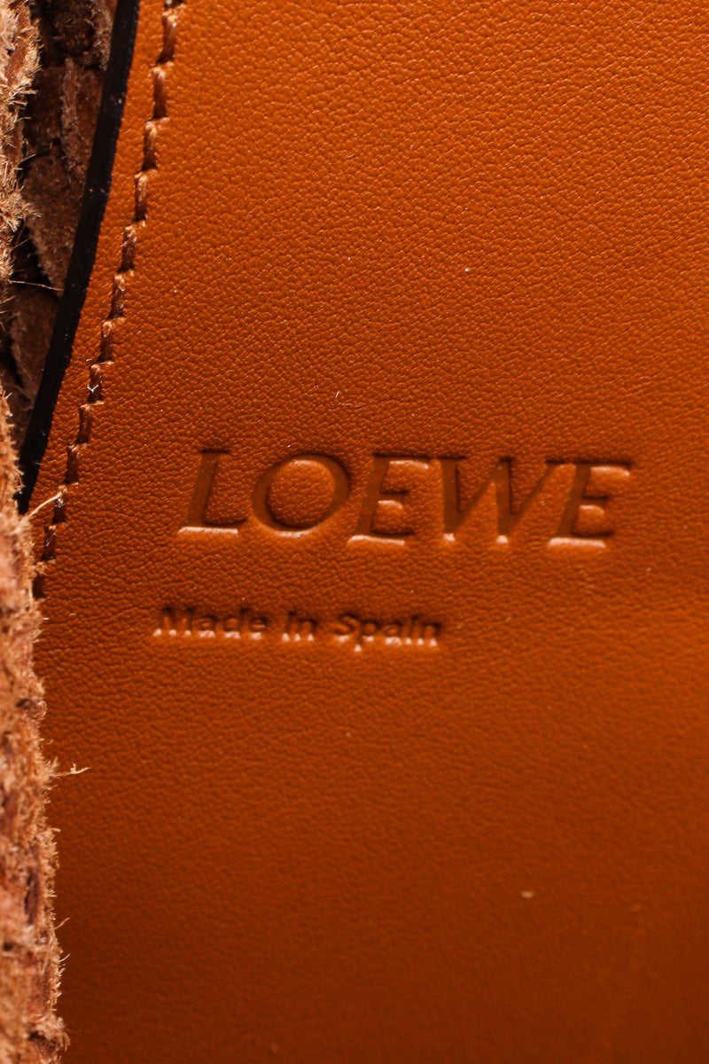Loewe 2019 Woven Leather Hammock Bag signature stamp at Recess Los Angeles