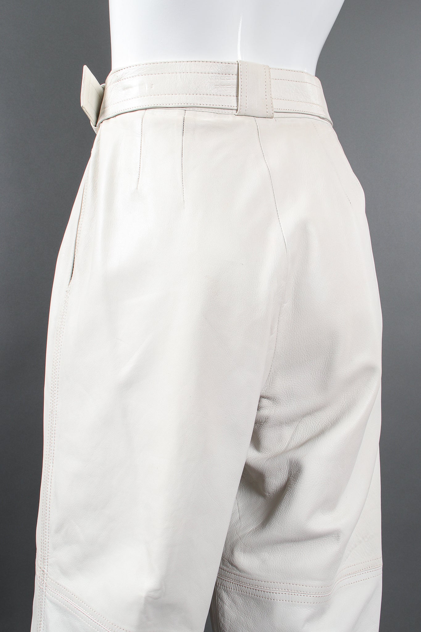 Vintage Loewe Belted Leather Pleat Pant on Mannequin back crop at Recess Los Angeles