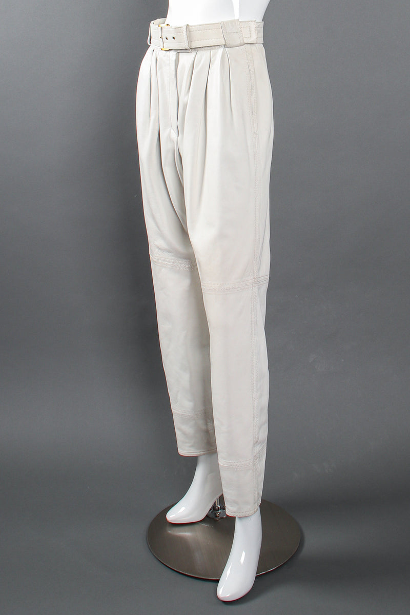Vintage Loewe Belted Leather Pleat Pant on Mannequin front angle at Recess Los Angeles