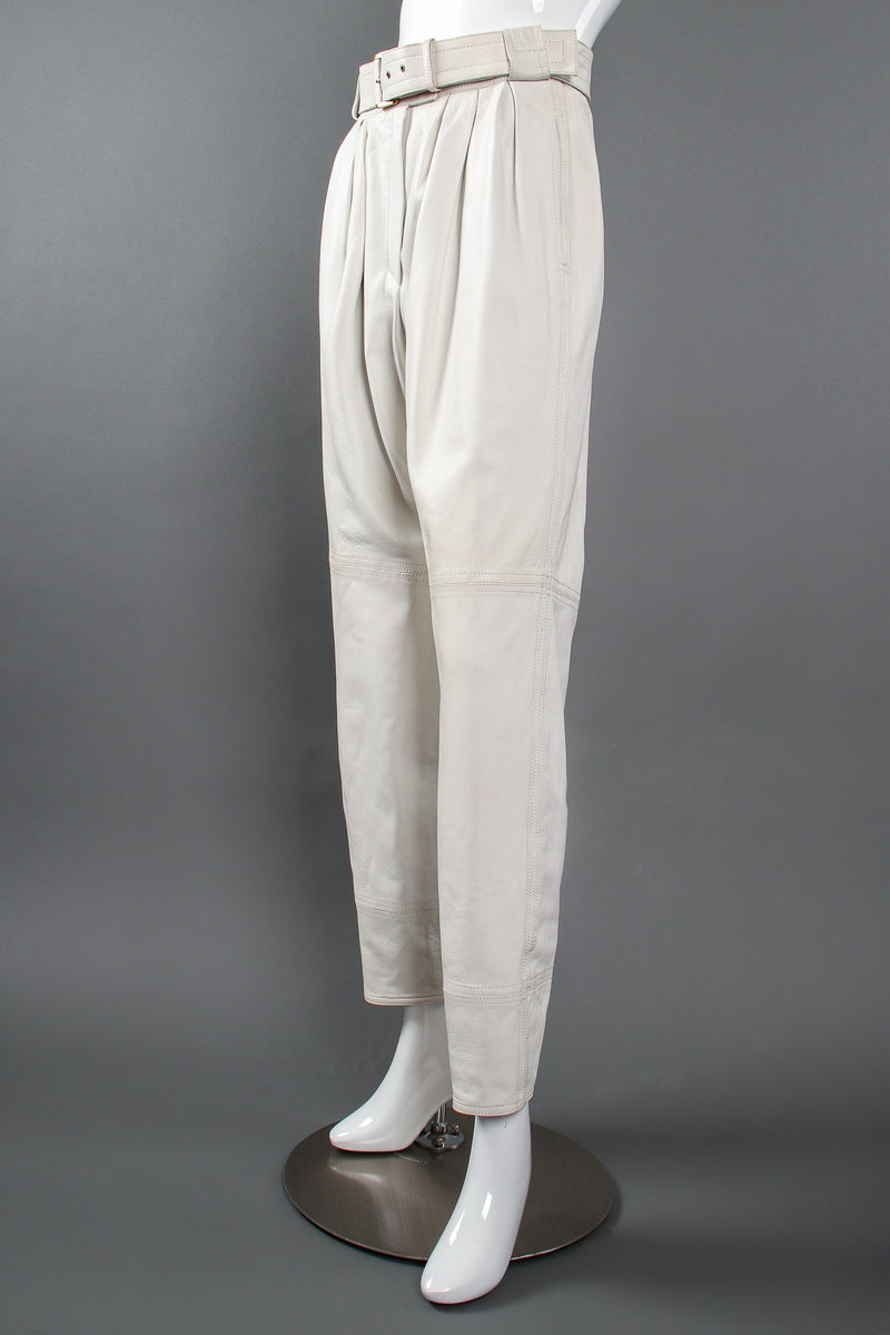 Vintage Loewe Belted Leather Pleat Pant on Mannequin front angle at Recess Los Angeles