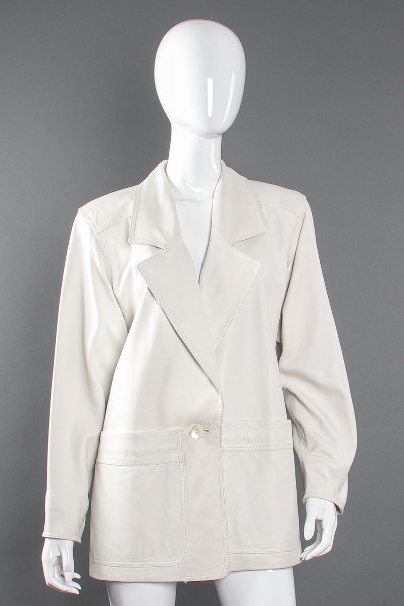 Vintage Loewe Leather Lab Jacket on Mannequin front at Recess Los Angeles