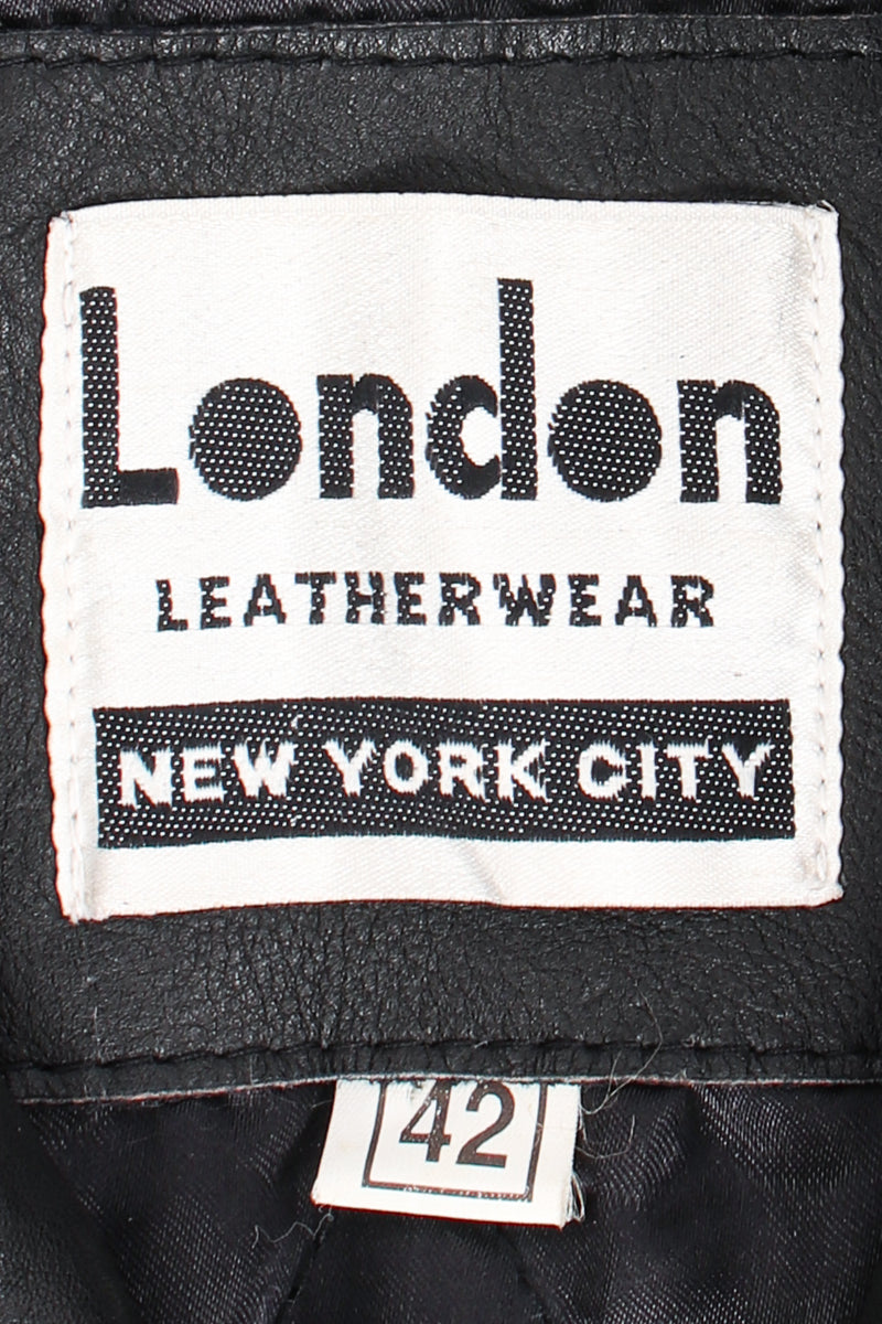 Vintage London Leatherware Diamond Studded Leather Moto Jacket