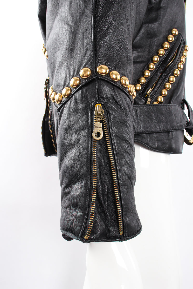Vintage London Leatherwear Dome Stud Leather Zipper Jacket – Recess