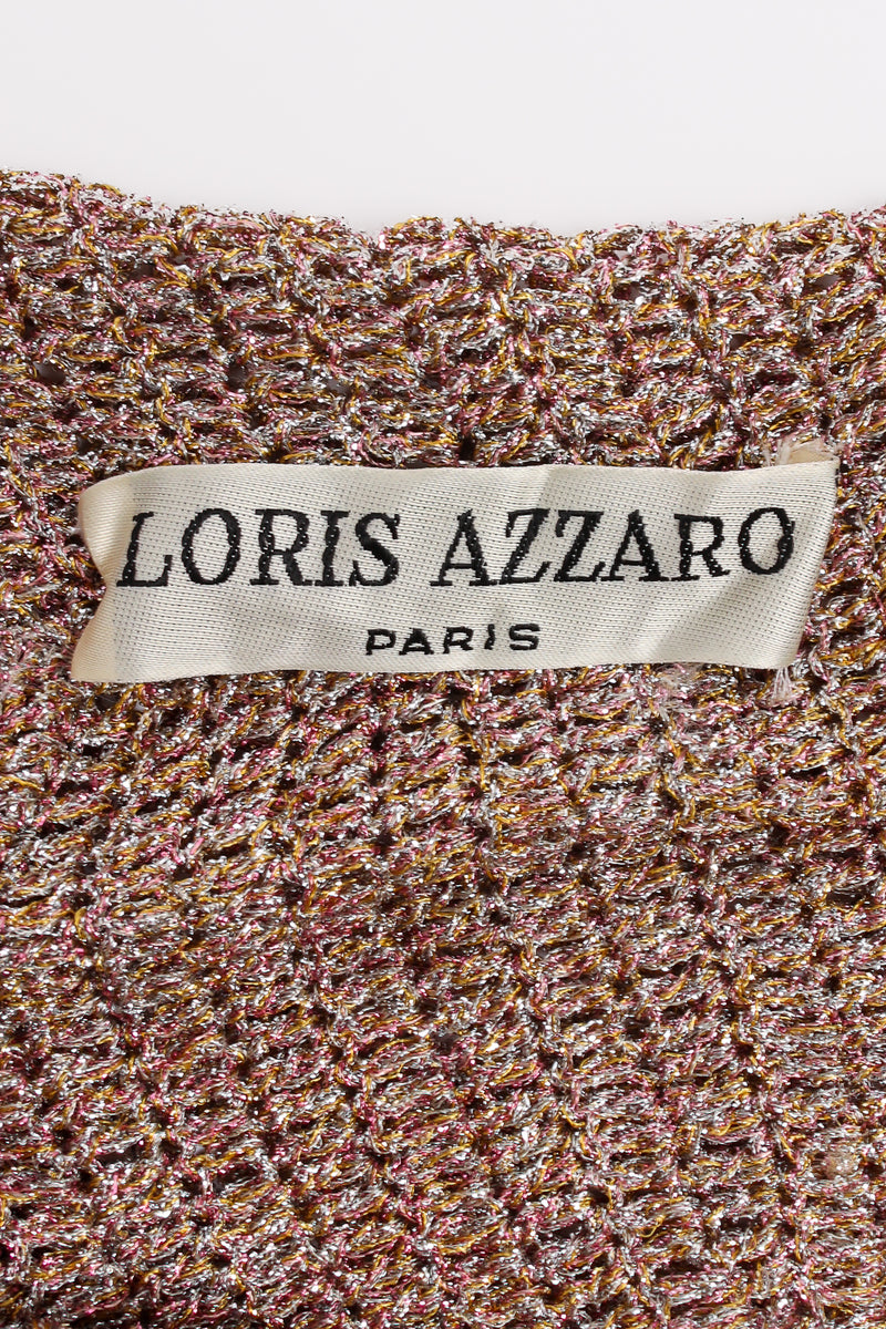Vintage Loris Azzaro Collectable Metallic Draped Chain Cutout Top label at Recess LA