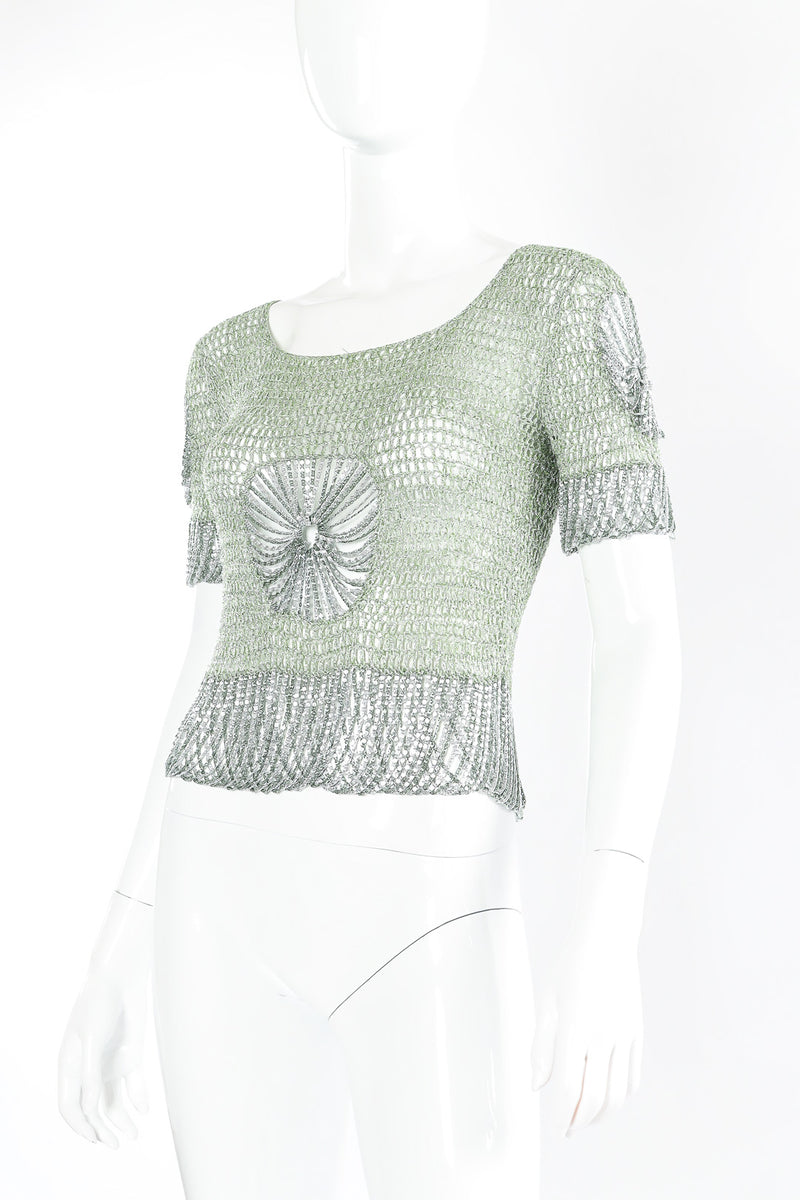 Knit top with chain details by Loris Azzaro mannequin 3/4 @recessla