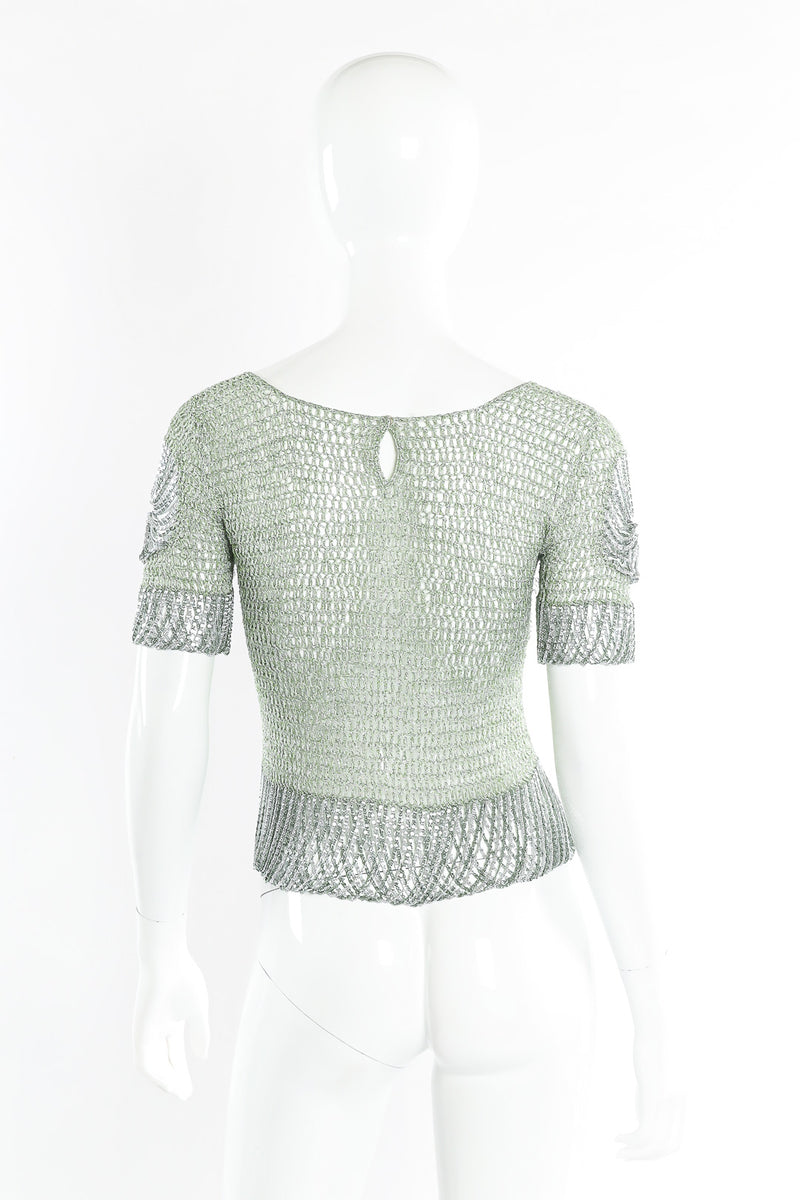 Knit top with chain details by Loris Azzaro mannequin back @recessla