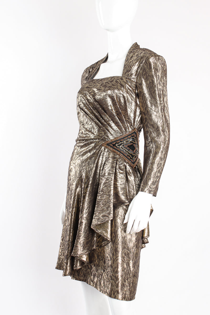 Vintage Loris Azzaro Lam Wrap Peplum Cocktail Dress Recess Vintage Loris Azzaro Lam Wrap Peplum Cocktail Dress Recess