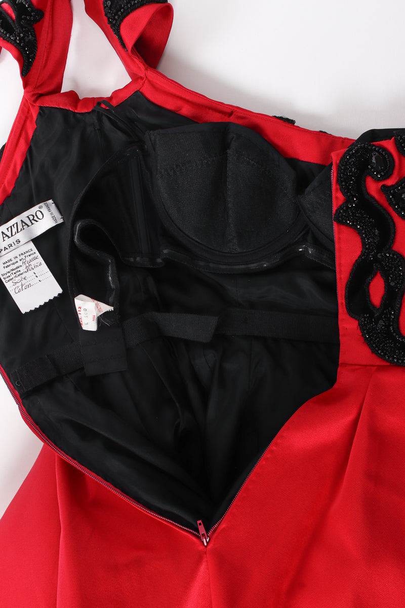 Vintage Raspberry Uniquely Sculpted Ball Gown inner bodice at Recess LA
