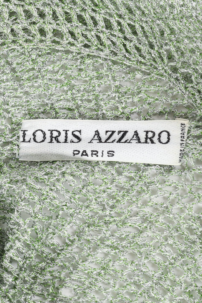 Metallic lamé knit top label close @recessla