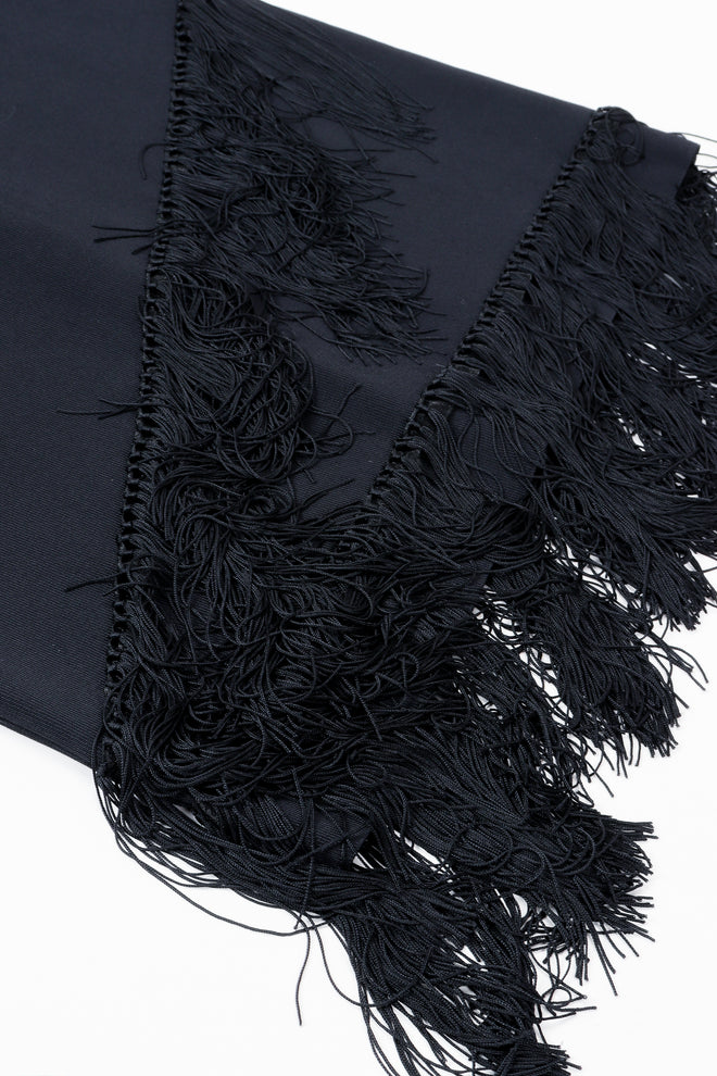 Vintage Loris Azzaro Asymmetrical Fringe Hem Dress, fringe detail at Recess