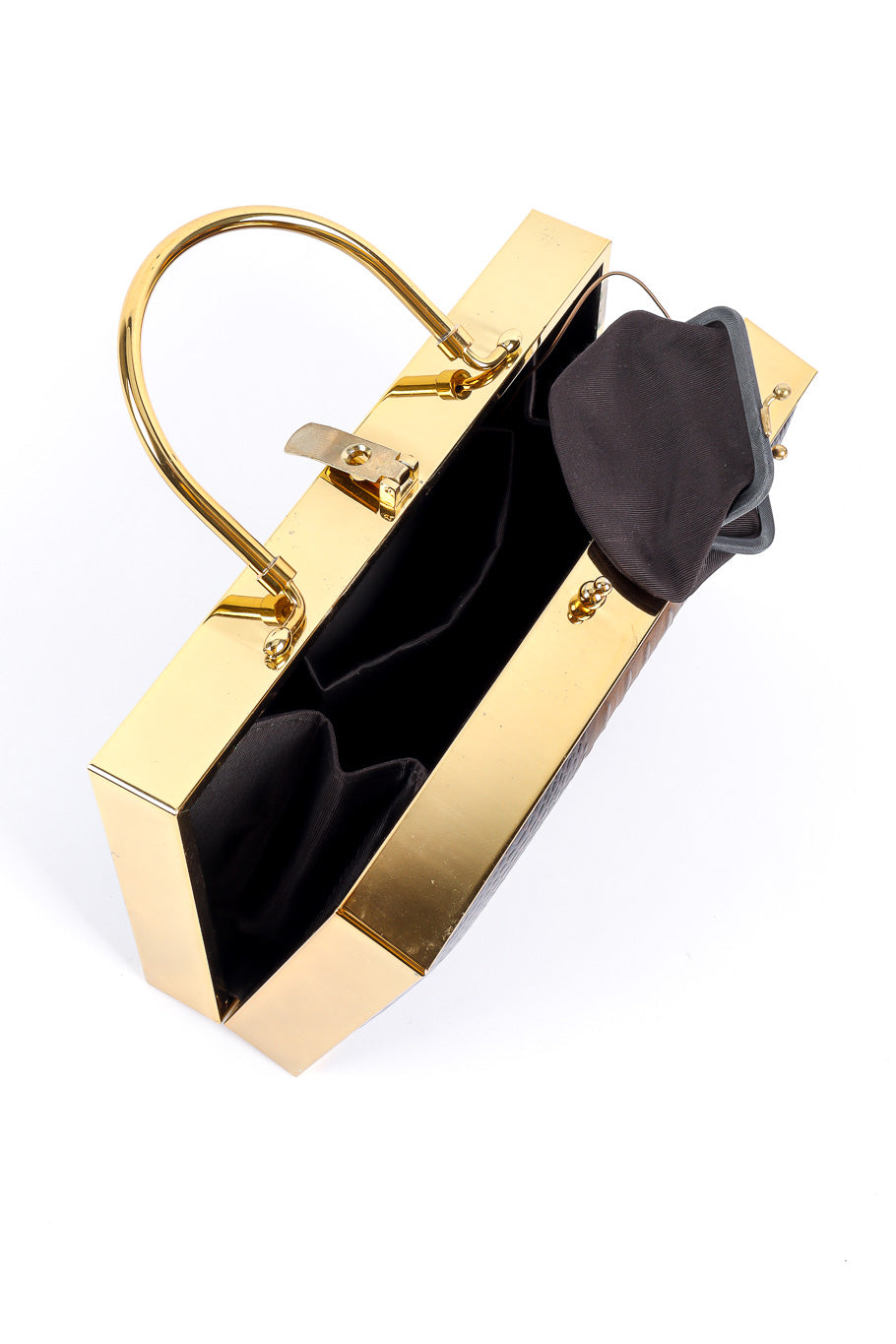 Lou Taylor gold frame box purse attached coin purse @recessla