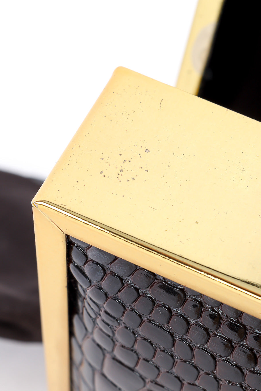 Lou Taylor gold frame box purse scuffs on gold frame details @recessla