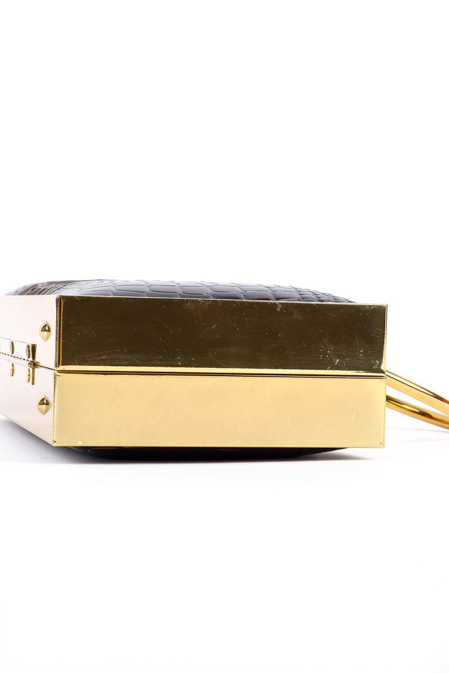 Lou Taylor gold frame box purse side product shot @recessla