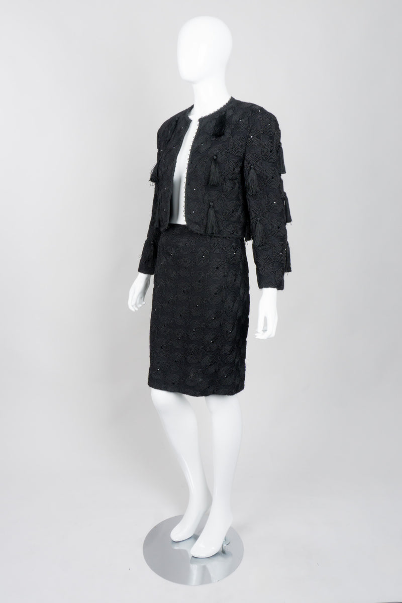 Louis Feraud, Jackets & Coats, Vintage Louis Feraud Navy White Blazer Skirt  Suit