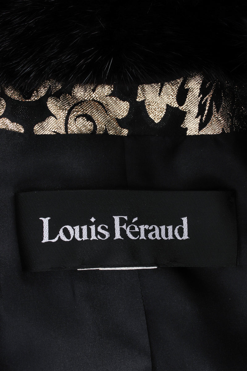 Vintage Louis Féraud Damask Floral Lamé Coat tag @ Recess LA