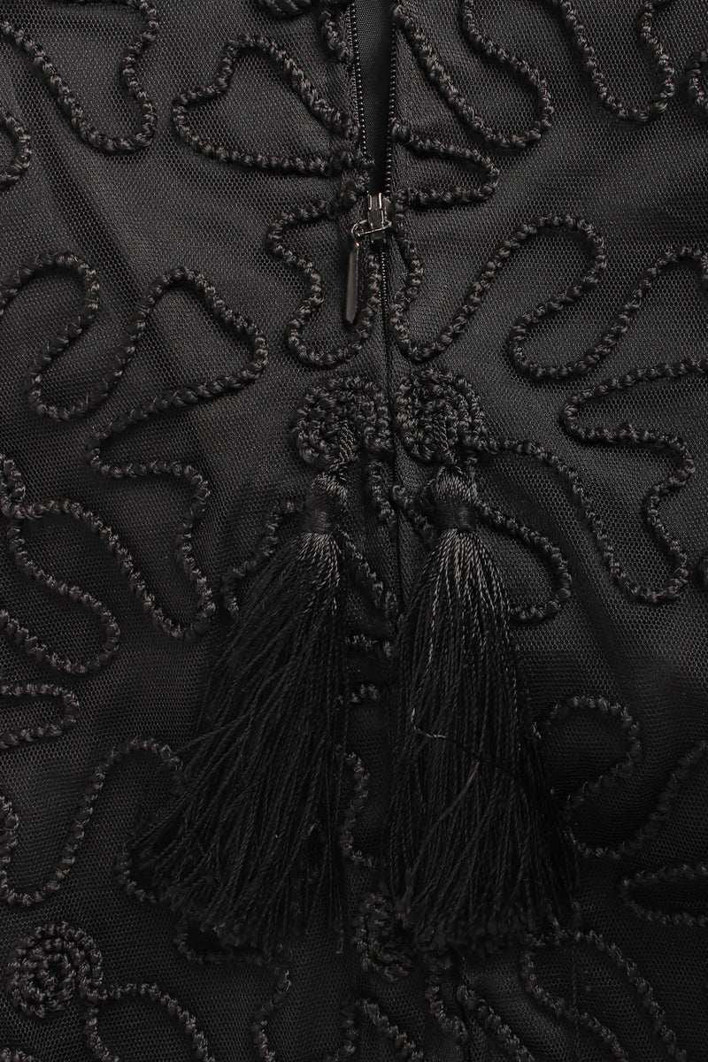 Vintage Louis Féraud Abstract Embroidered Tassel Dress back zipper @ Recess LA
