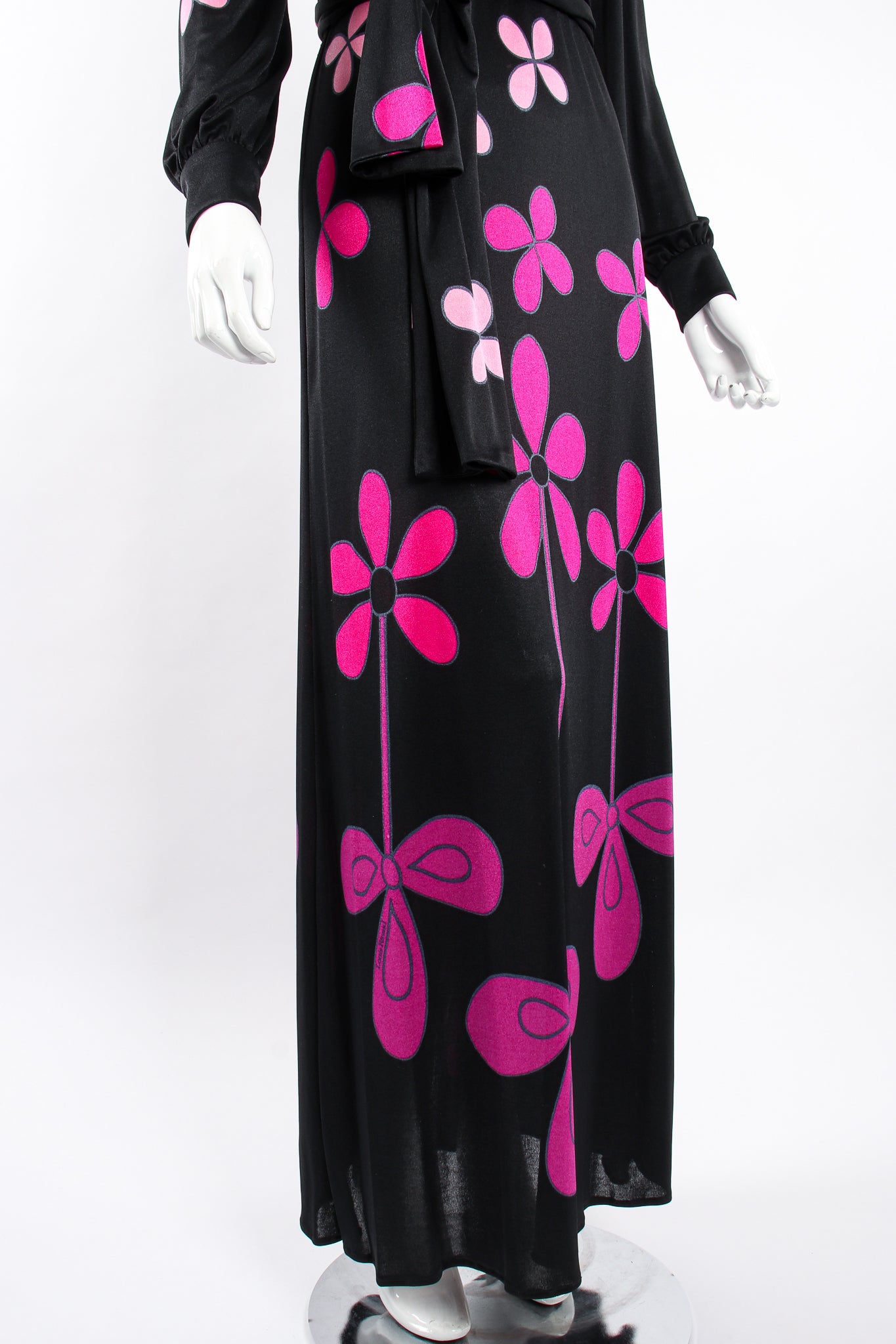 Vintage Louis Feraud Ombré Floral Jersey Dress on Mannequin skirt at Recess Los Angeles