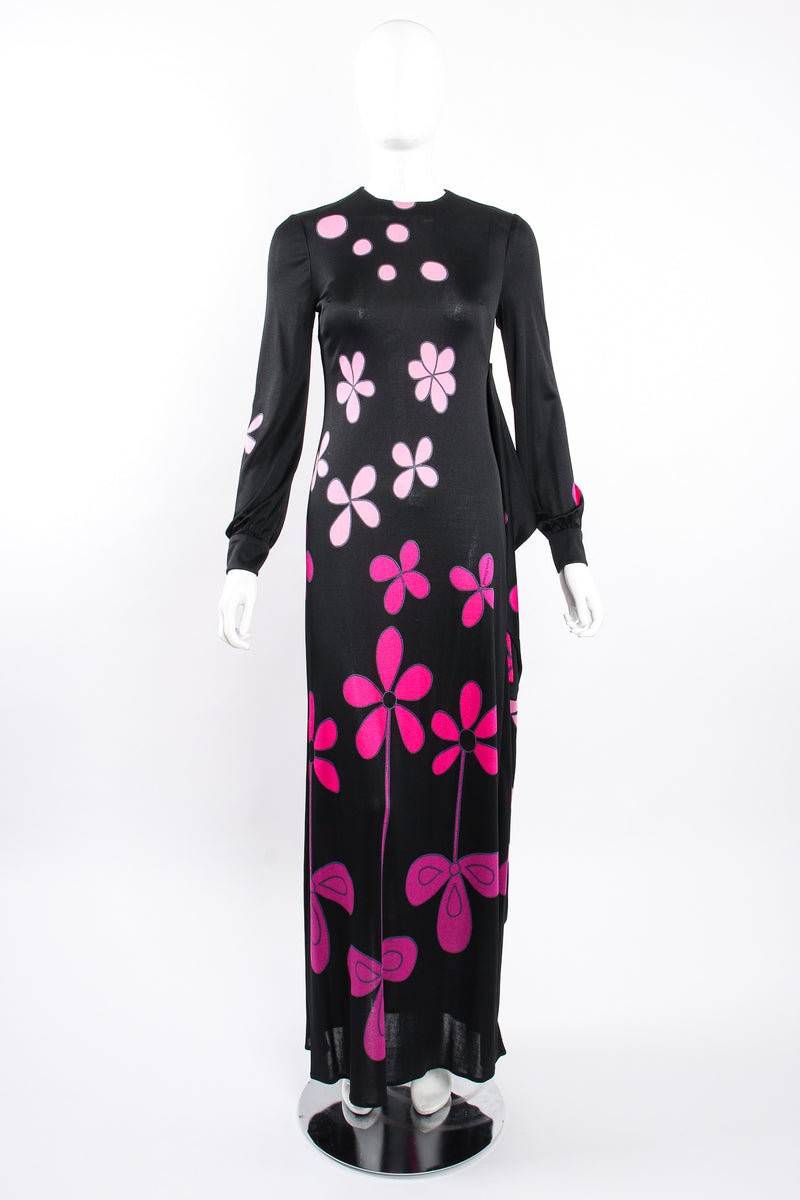 Vintage Louis Feraud Ombré Floral Jersey Dress on Mannequin front untied at Recess Los Angeles