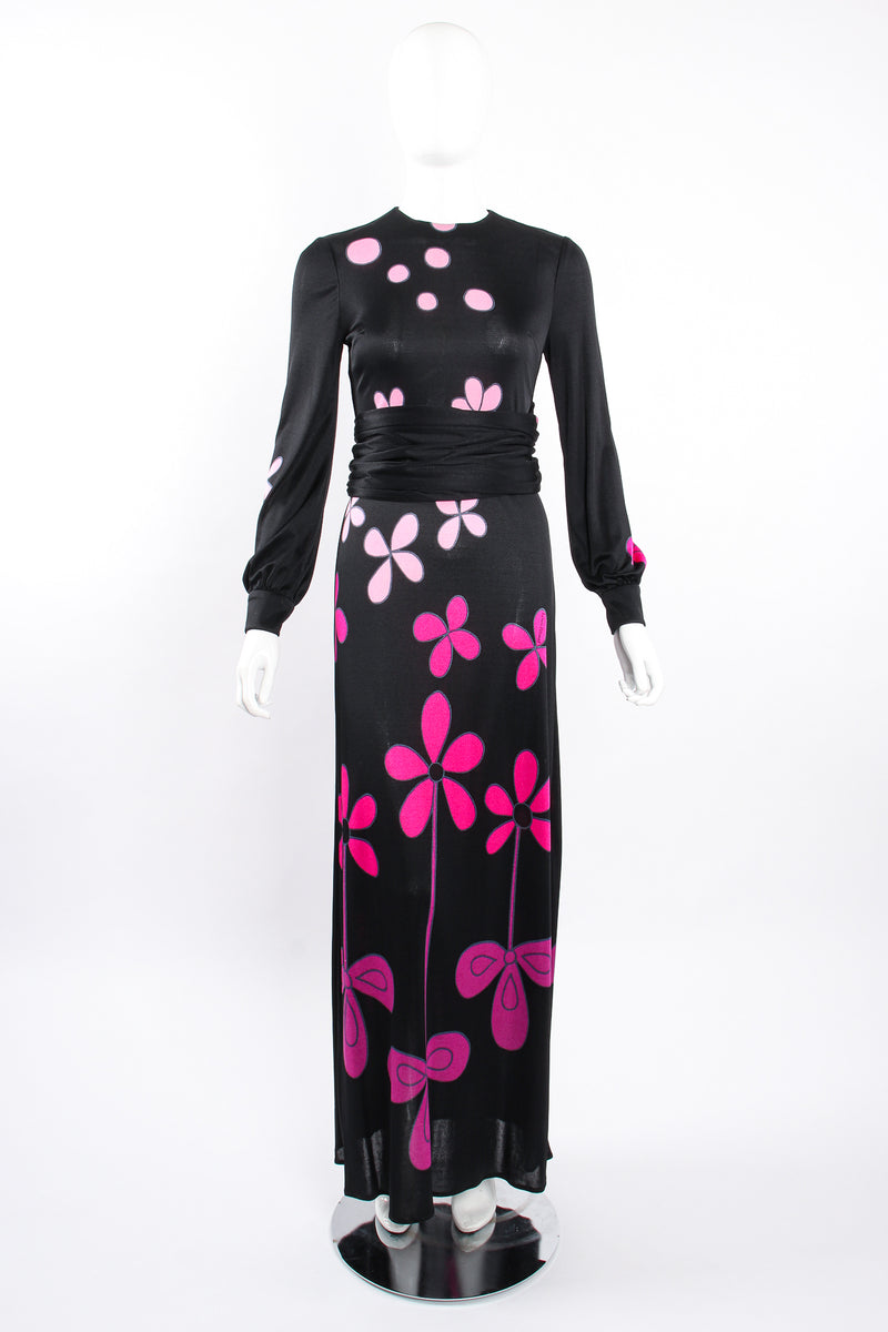 Vintage Louis Feraud Ombré Floral Jersey Dress on Mannequin front tied at Recess Los Angeles