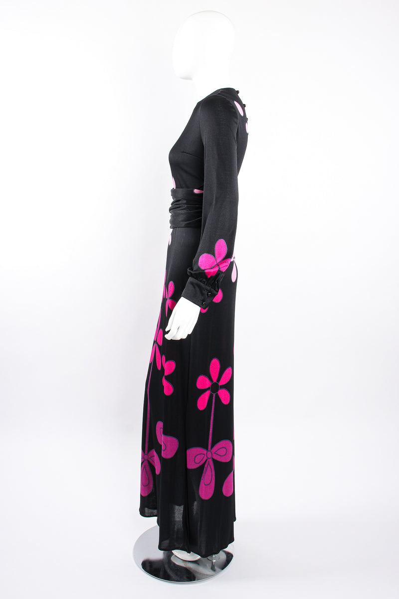 Vintage Louis Feraud Ombré Floral Jersey Dress on Mannequin side at Recess Los Angeles