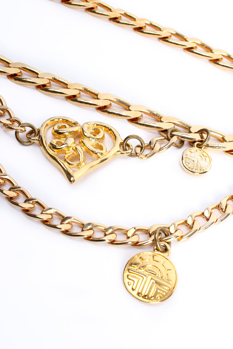 Vintage Louis Feraud Asymmetrical Draped Heart Logo Chain Belt – Recess