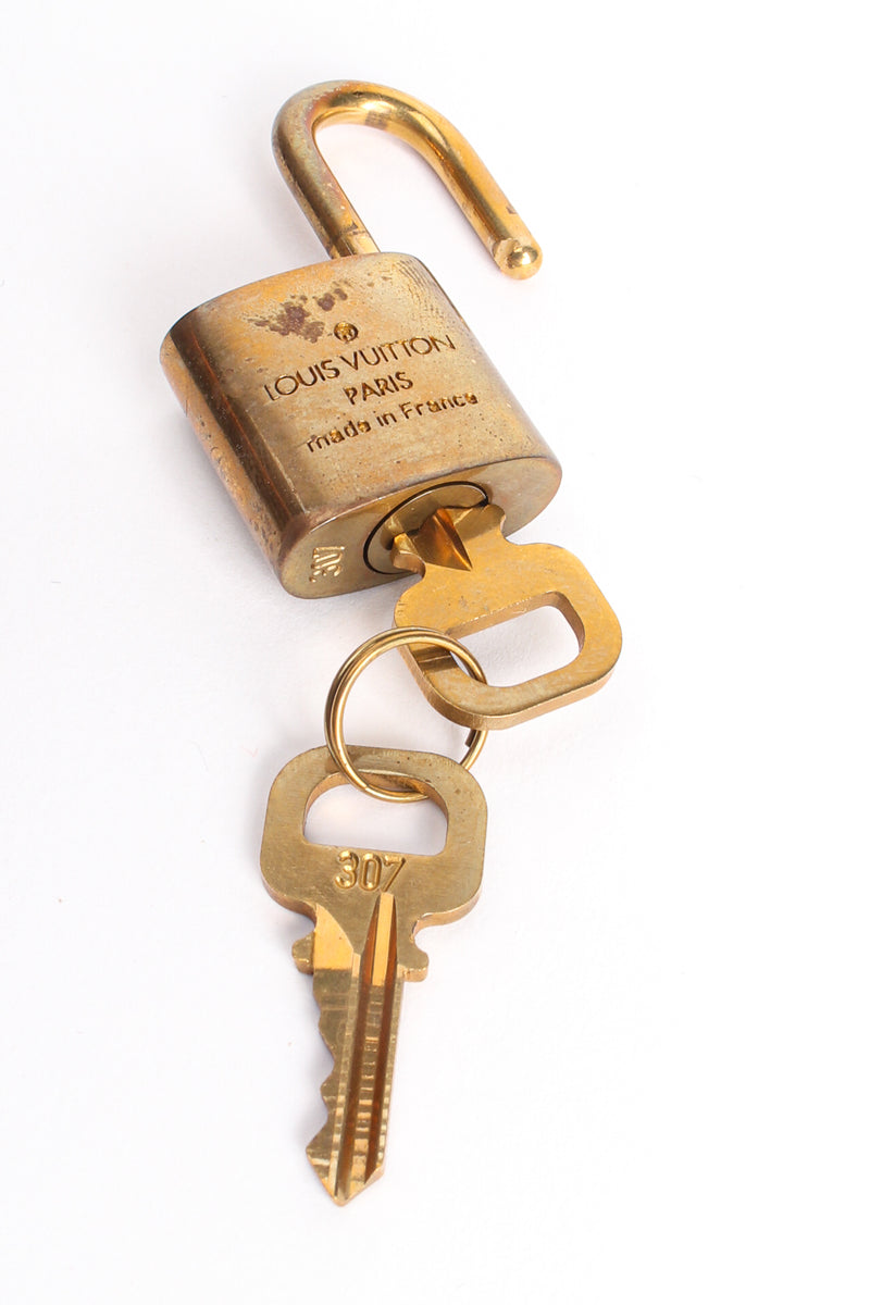 LOUIS VUITTON Padlock Lock & Key matt silver set of 3