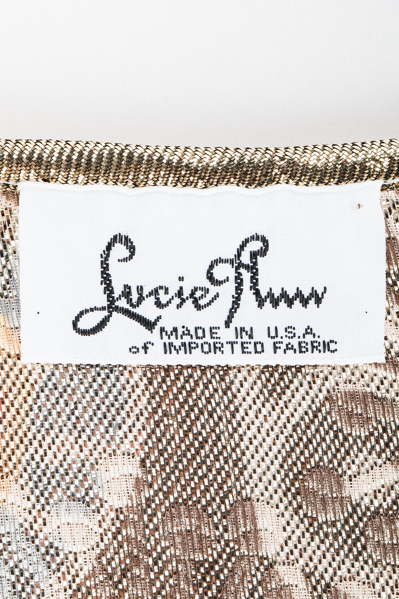 Vintage Lucie Ann Metallic Lamé Tunic & Pant Set Label at Recess Los Angeles