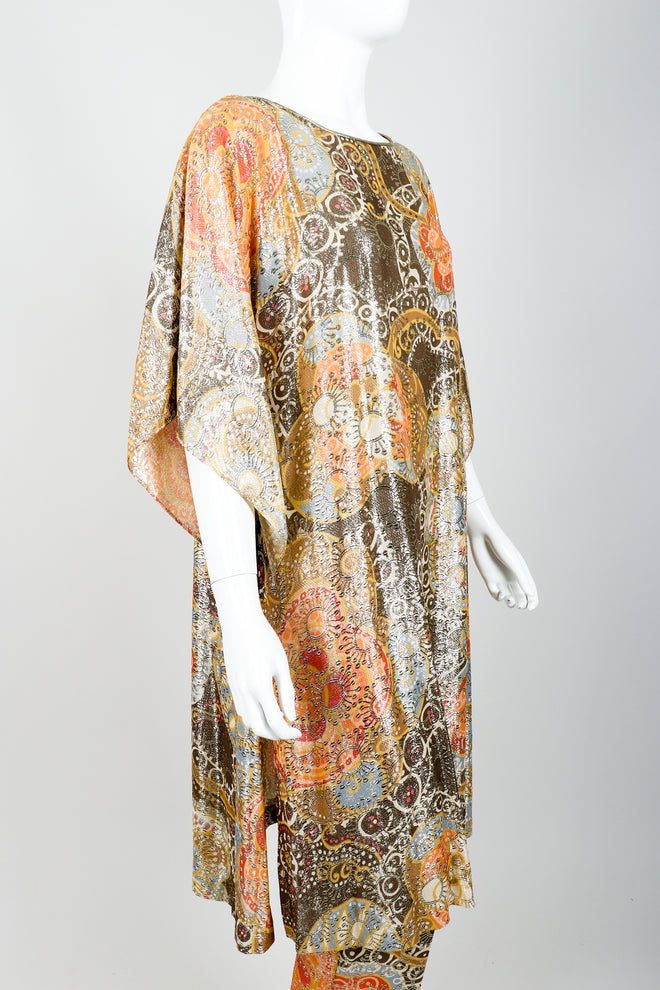 Vintage Lucie Ann Metallic Sputnik Tunic & Pant Set on Mannequin Angle at Recess Los Angeles
