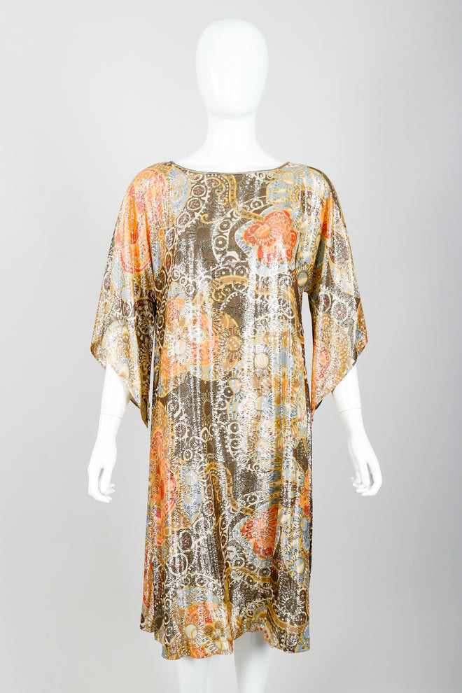 Vintage Lucie Ann Metallic Lamé Tunic Set on Mannequin Front at Recess Los Angeles