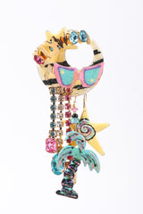 Recess Los Angeles Vintage Lunch At The Ritz Enamel Hollywood Stars Crystal Brooch