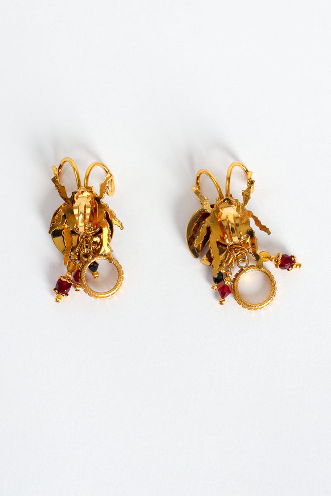 Vintage Lunch At The Ritz Bug Be A Lady Ladybug Earrings backside at Recess Los Angeles