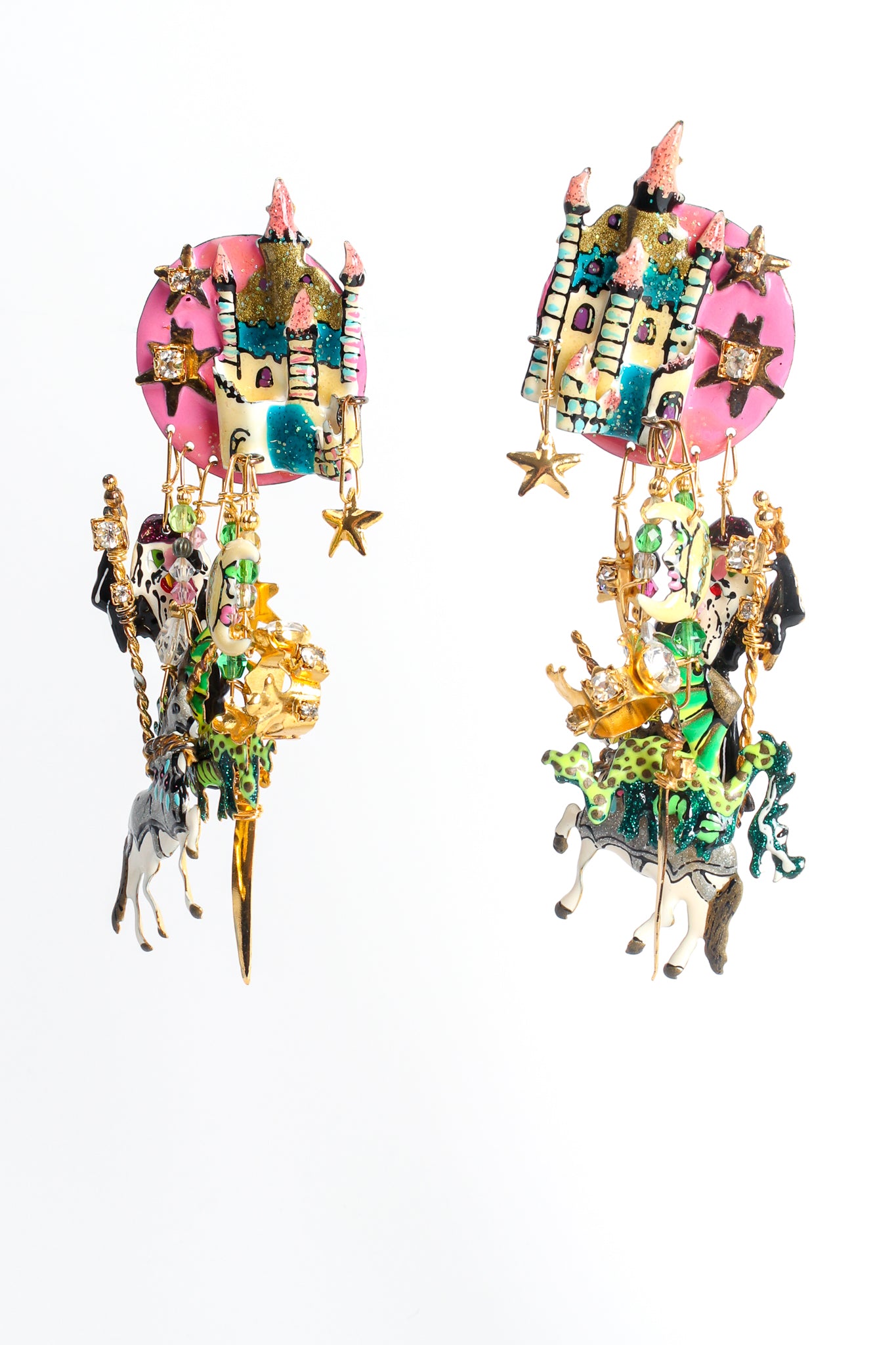Vintage Lunch At The Ritz Fantasy Castle Tintagel Earrings at Recess LA
