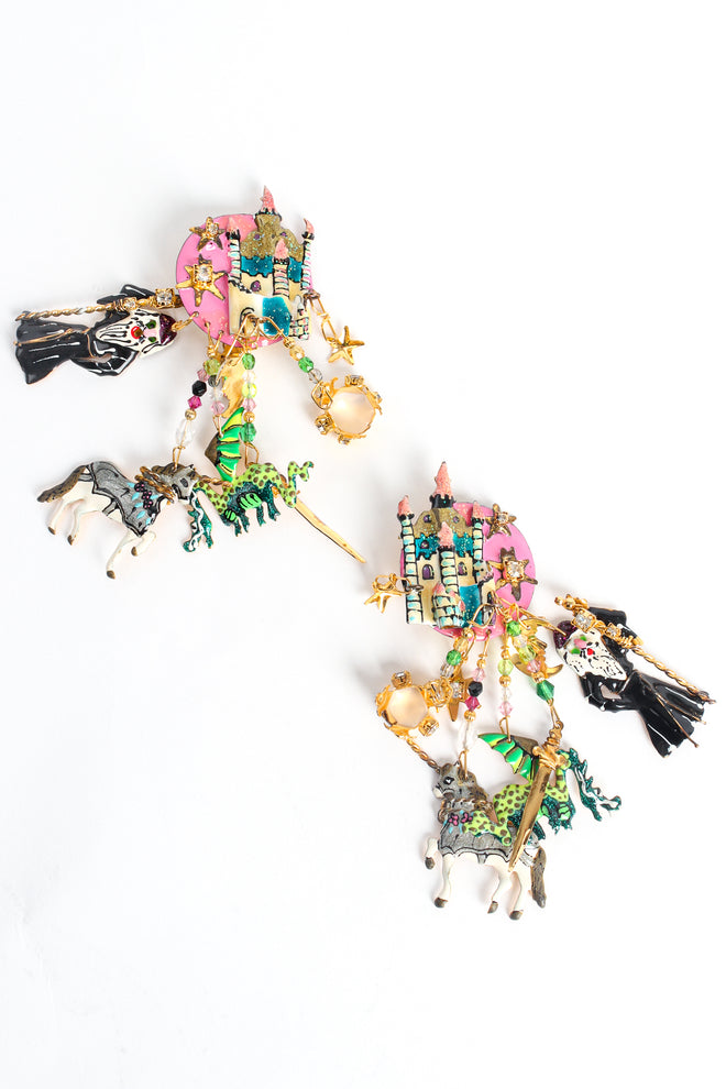Vintage Lunch At The Ritz Fantasy Castle Tintagel Earrings at Recess LA