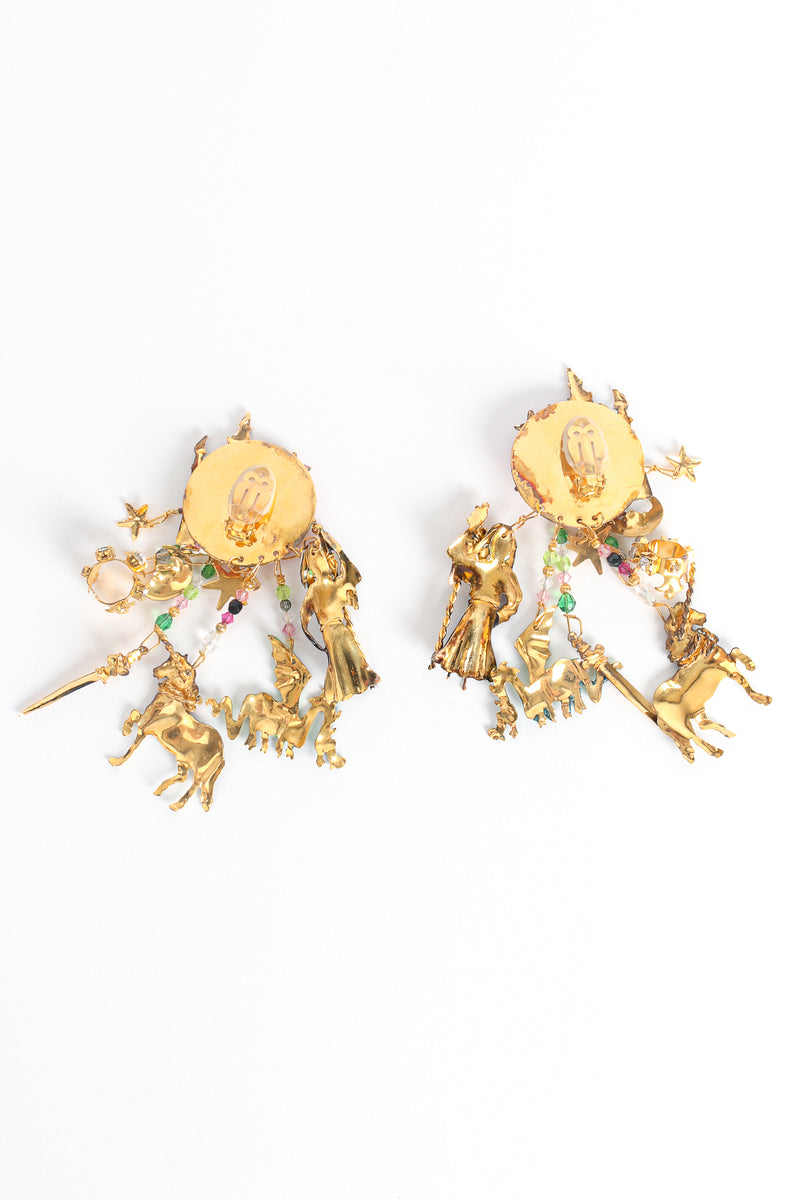 Vintage Lunch At The Ritz Fantasy Castle Tintagel Earrings backside at Recess LA