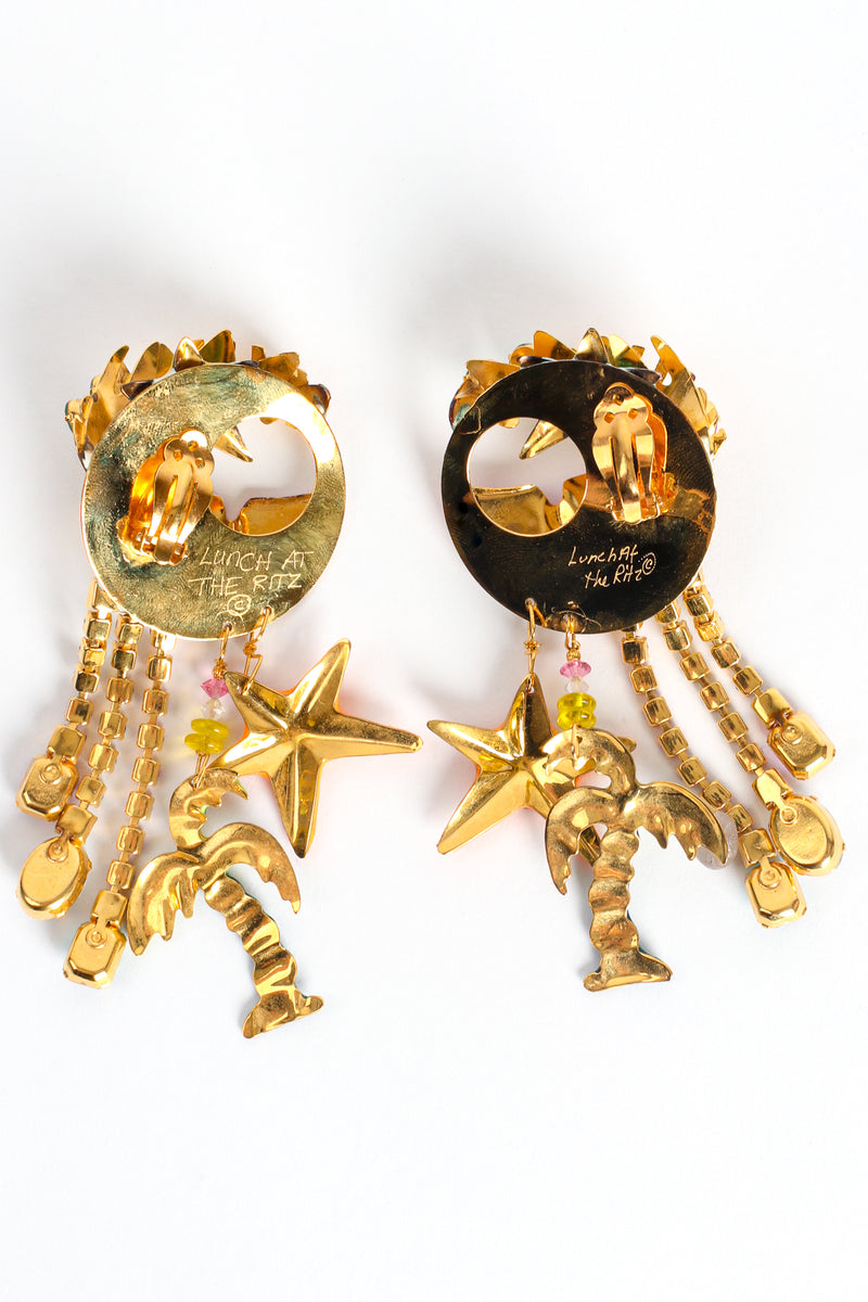 Vintage Lunch At The Ritz Hollywood & Vine Souvenir Earrings backside at Recess Los Angeles